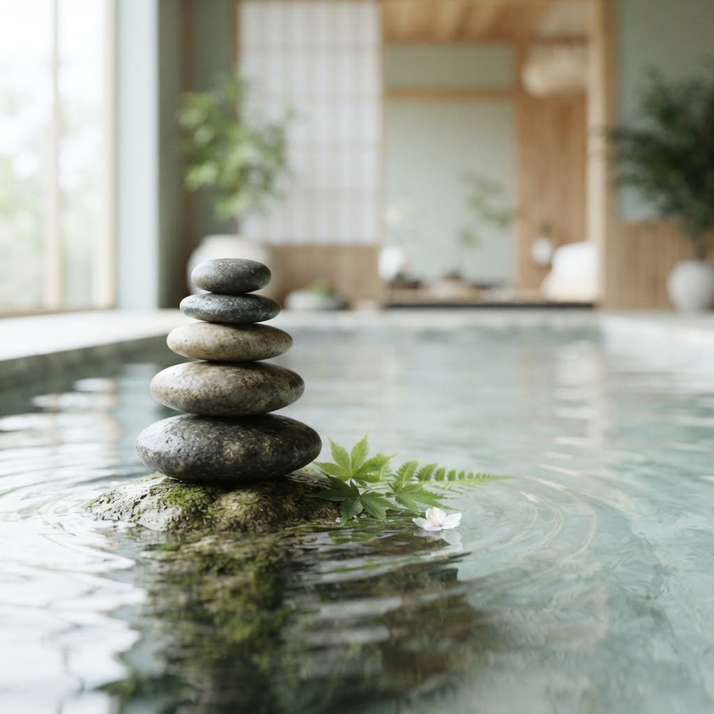 Salle de massage zen pierres chaudes Aqua Vivi Payerne